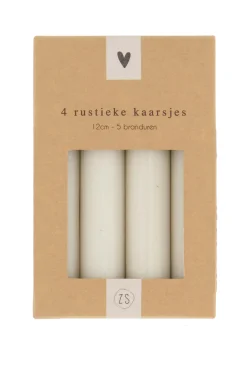 ZUSSS 4 rustieke kaarsjes 12cm