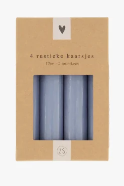 ZUSSS 4 rustieke kaarsjes 12cm