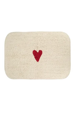 ZUSSS badmat hartje roze rood/off white