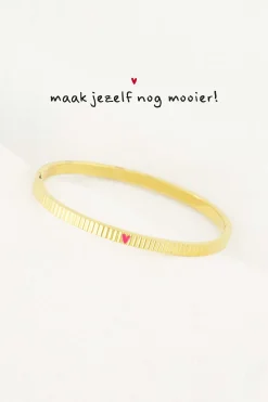 ZUSSS bangle armband met hartje roze rood