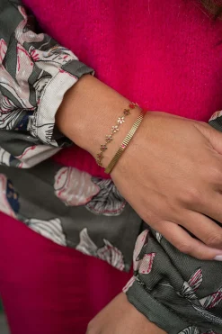 ZUSSS bangle armband met hartje roze rood