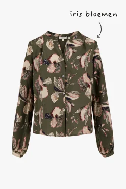 ZUSSS blouse met iris bloemen print