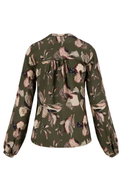 ZUSSS blouse met iris bloemen print