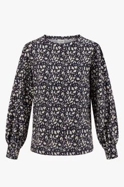 ZUSSS boothals top met blaadjesprint