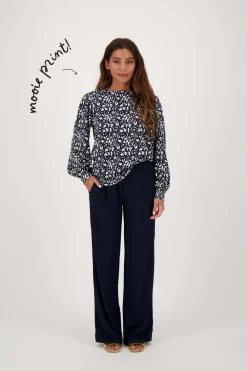ZUSSS boothals top met blaadjesprint