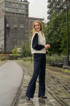 ZUSSS broek van crinkle stof