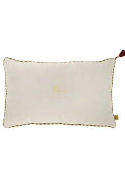 ZUSSS buitenkussen love 60x30cm peper en zout/oker