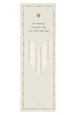 ZUSSS doosje met 10 smalle kaarsjes 17cm off white