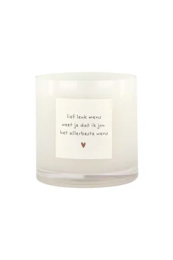 ZUSSS geurkaars in glas gedicht lief leuk mens M wit