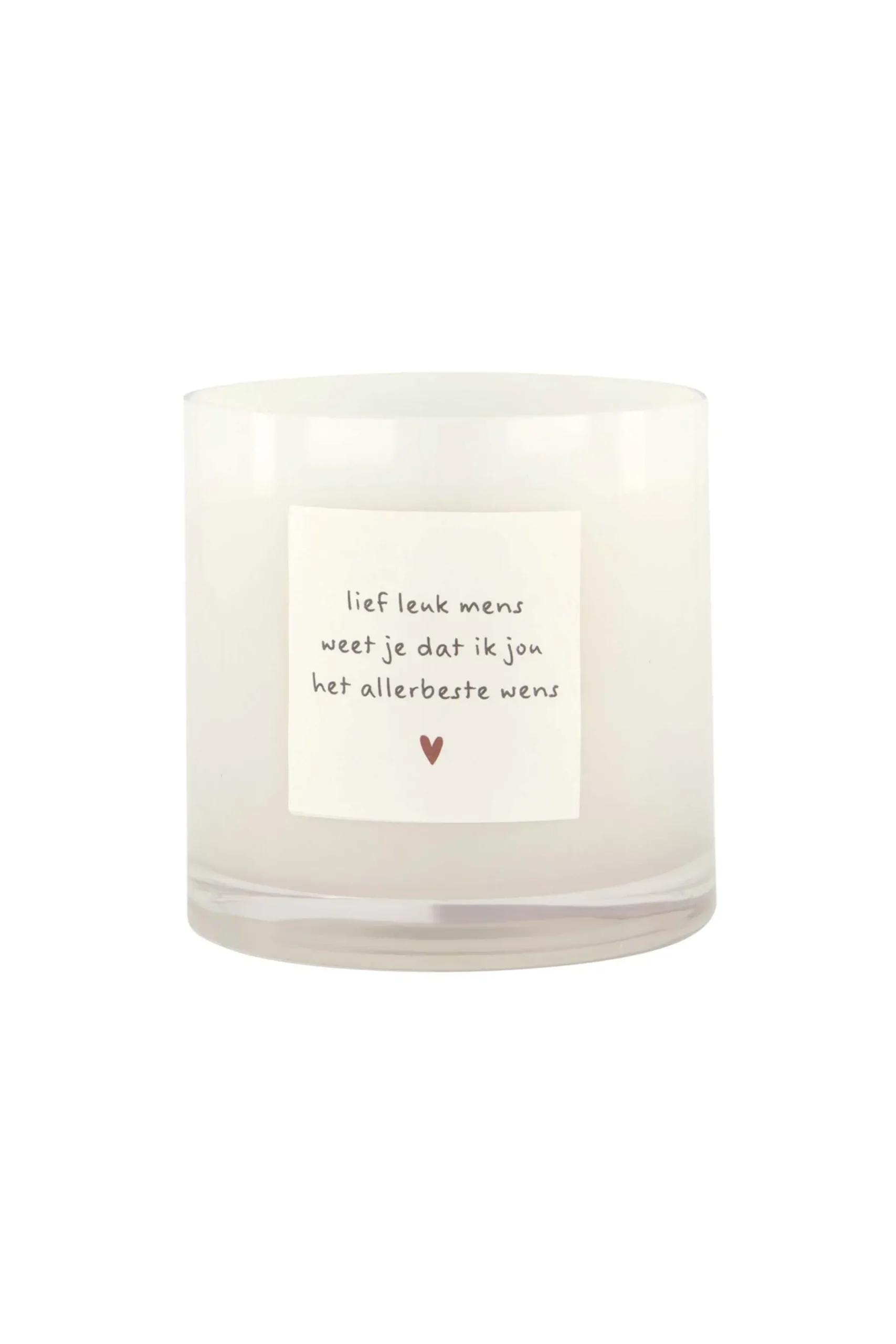ZUSSS geurkaars in glas gedicht lief leuk mens M wit