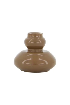 ZUSSS glazen kandelaar 5,5cm warm grijs