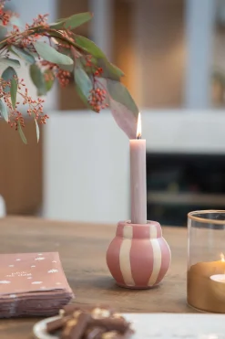 ZUSSS glazen kandelaar met strepen
