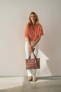 ZUSSS katoenen tas met ikat print
