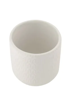 ZUSSS keramieken bewaarpot met houten deksel hartjes 12cm