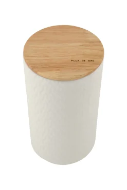 ZUSSS keramieken bewaarpot met houten deksel hartjes 20cm