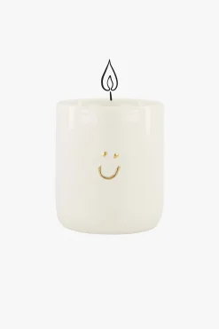 ZUSSS keramieken geurkaars in doosje linnen smile