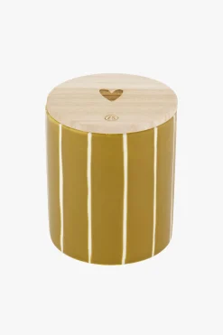 ZUSSS keramieken geurkaars met houten deksel hartje