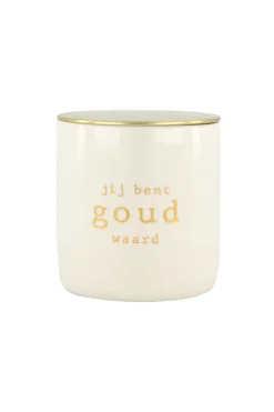 ZUSSS keramieken geurkaars jij bent goud waard M