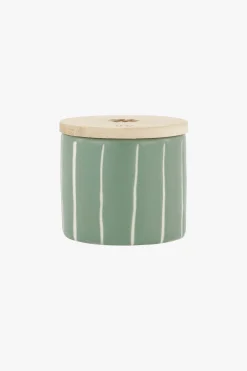 ZUSSS keramieken geurkaarsje met houten deksel klavertje salie