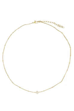 ZUSSS ketting met bloemsteentje /goud