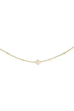 ZUSSS ketting met bloemsteentje /goud