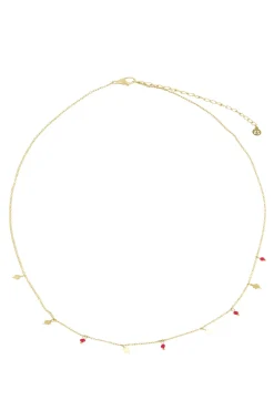 ZUSSS ketting met klavertjes roze rood