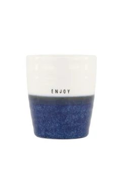 ZUSSS koffiemok enjoy donkerblauw/ wit