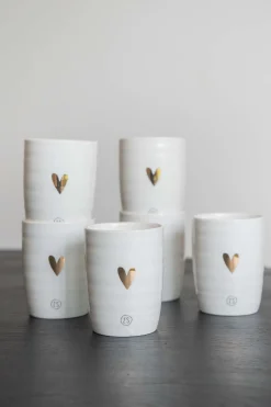 ZUSSS koffiemok goud hartje (set van 6)