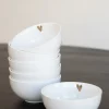 ZUSSS kom goud hartje wit (set van 6)