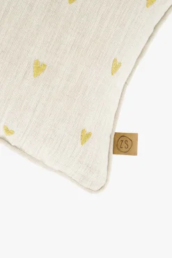 ZUSSS kussen i like you en hartjes 35x25cm peper en zout/goud