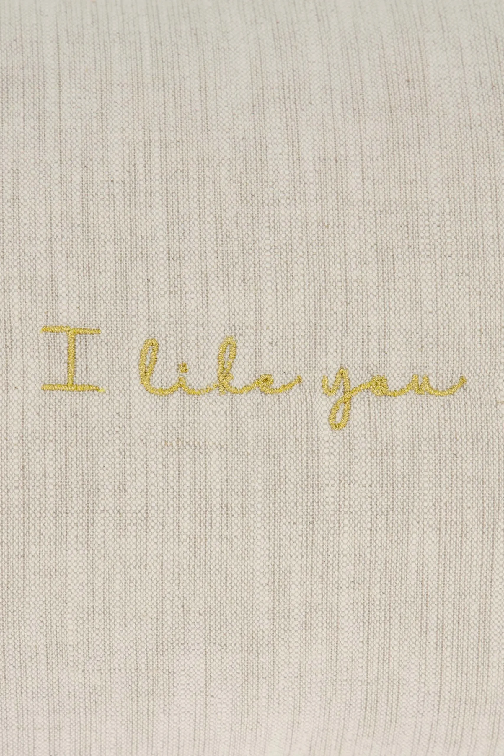 ZUSSS kussen i like you en hartjes 35x25cm peper en zout/goud