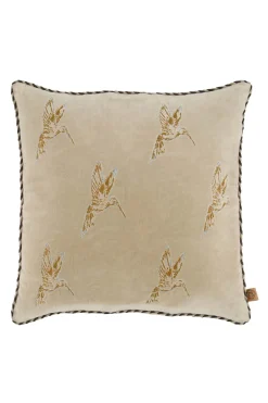 ZUSSS kussen velvet colibri borduur 45x45cm