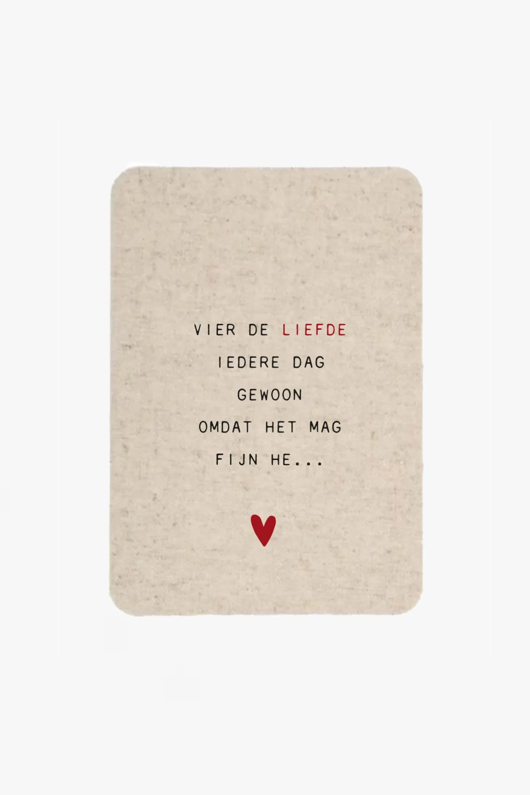 ZUSSS linnen kaart vier de liefde