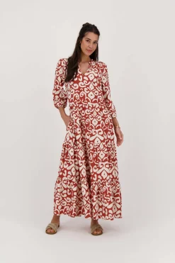 ZUSSS maxi jurk ornamentprint