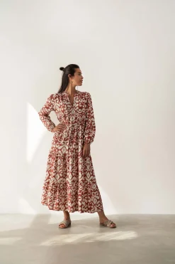 ZUSSS maxi jurk ornamentprint