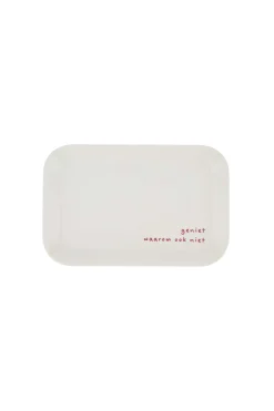 ZUSSS melamine dienblad 29x19cm geniet off white/rood