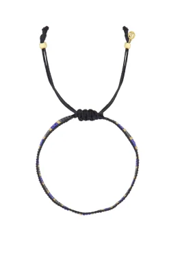 ZUSSS miyuki armbandje streepje kobalt/antracietgrijs