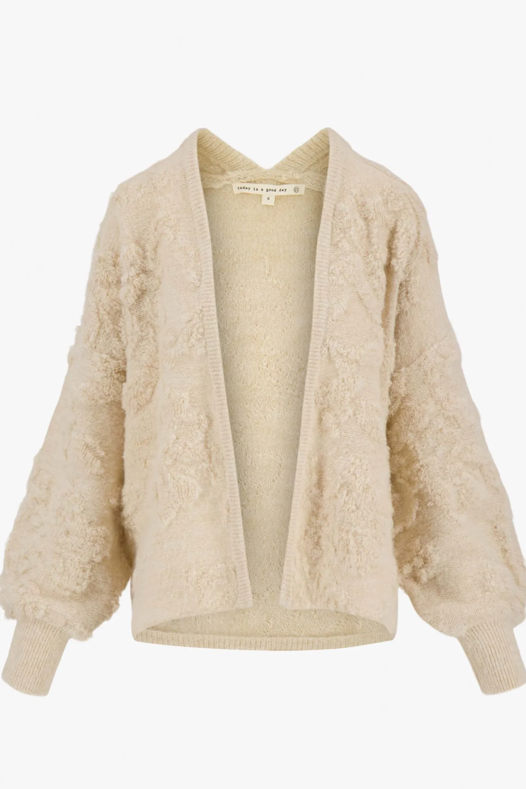 ZUSSS openvallend vest met lurex jacquard