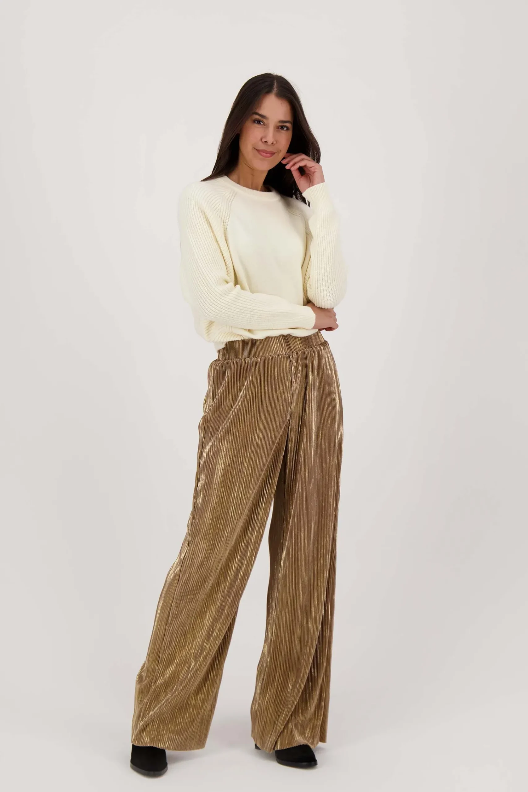 ZUSSS plisse broek goud