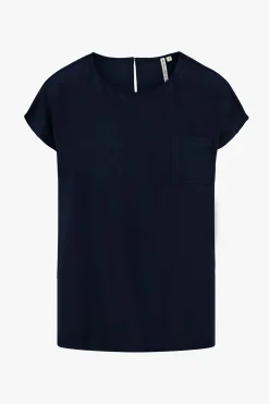 ZUSSS satijnen twill top met boothals