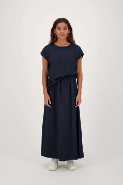 ZUSSS satijnen twill top met boothals