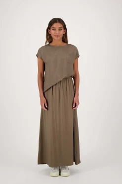 ZUSSS satijnen twill top met boothals