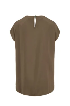 ZUSSS satijnen twill top met boothals