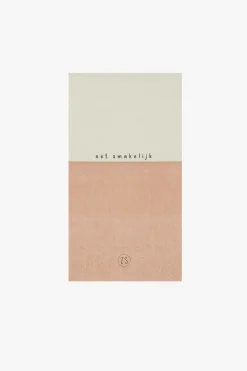 ZUSSS servetten eet smakelijk 11x20cm zand/terra roze