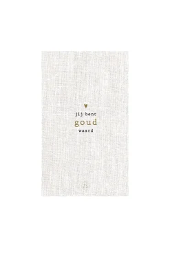 ZUSSS servetten rechthoek 11x20cm jij bent goud waard linnen