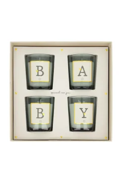 ZUSSS set van 4 glaskaarsjes baby
