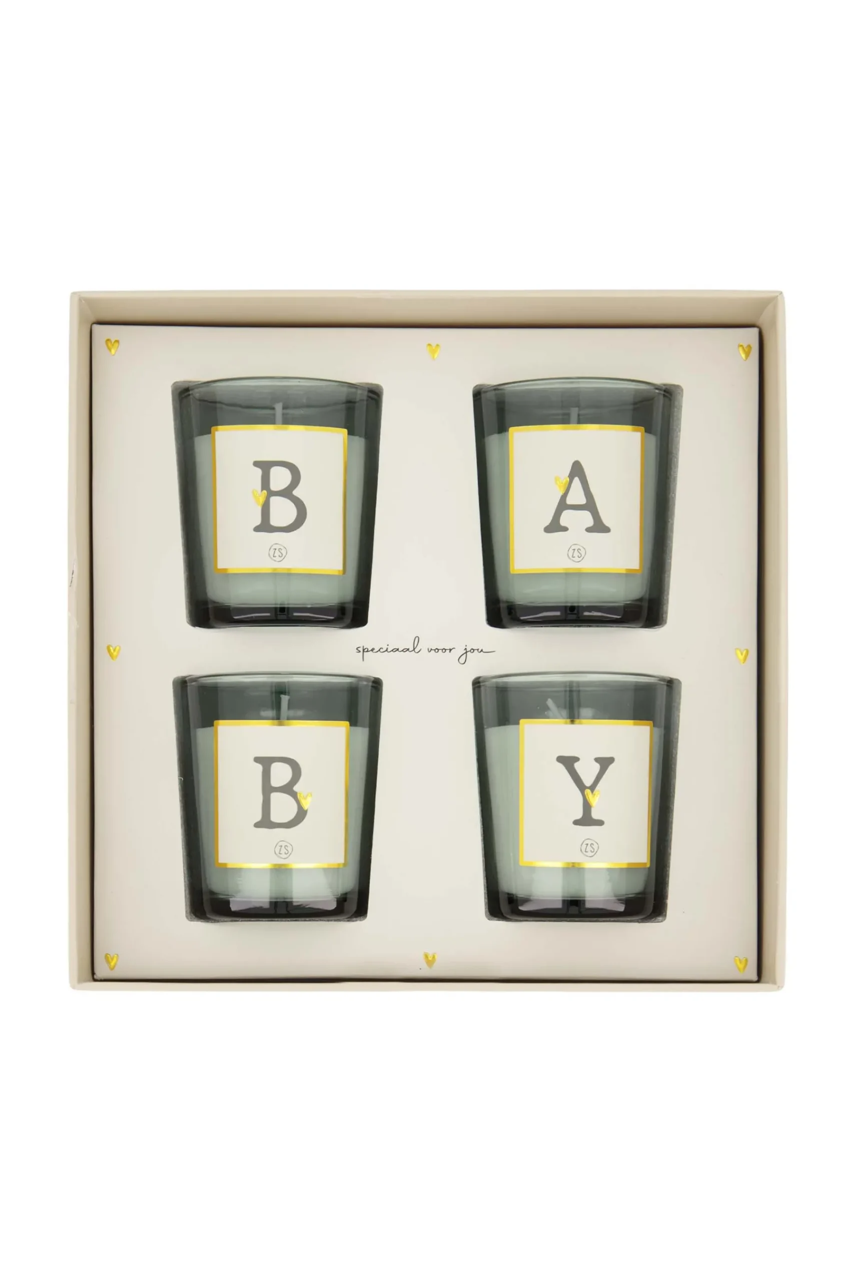 ZUSSS set van 4 glaskaarsjes baby