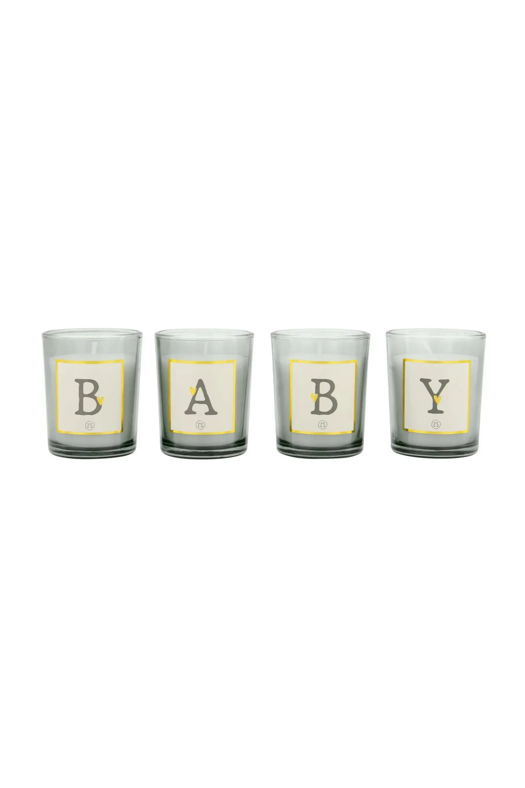 ZUSSS set van 4 glaskaarsjes baby