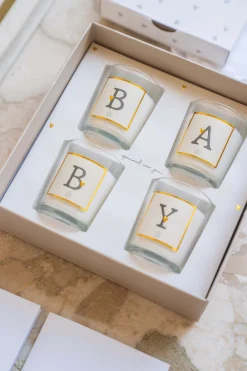 ZUSSS set van 4 glaskaarsjes baby