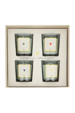 ZUSSS set van 4 glaskaarsjes hartje